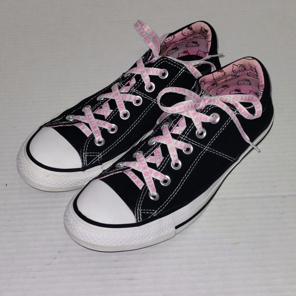 Converse Black and Pink Hello Kitty Sneakers